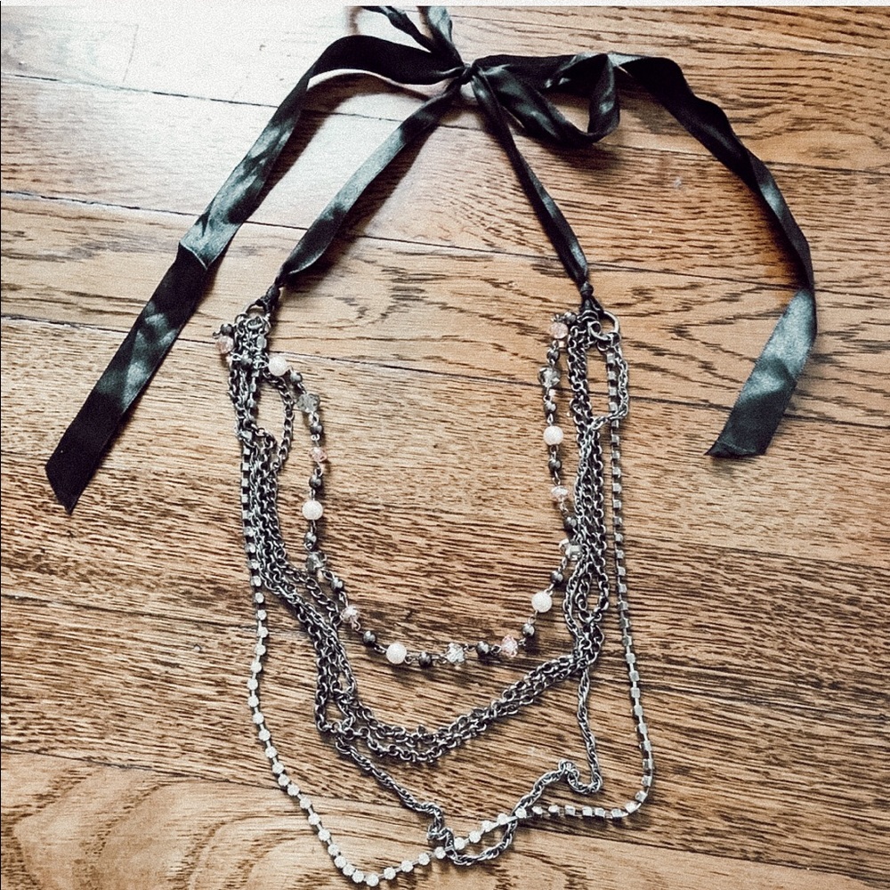 LAST CHANCE Ribbon tie necklace